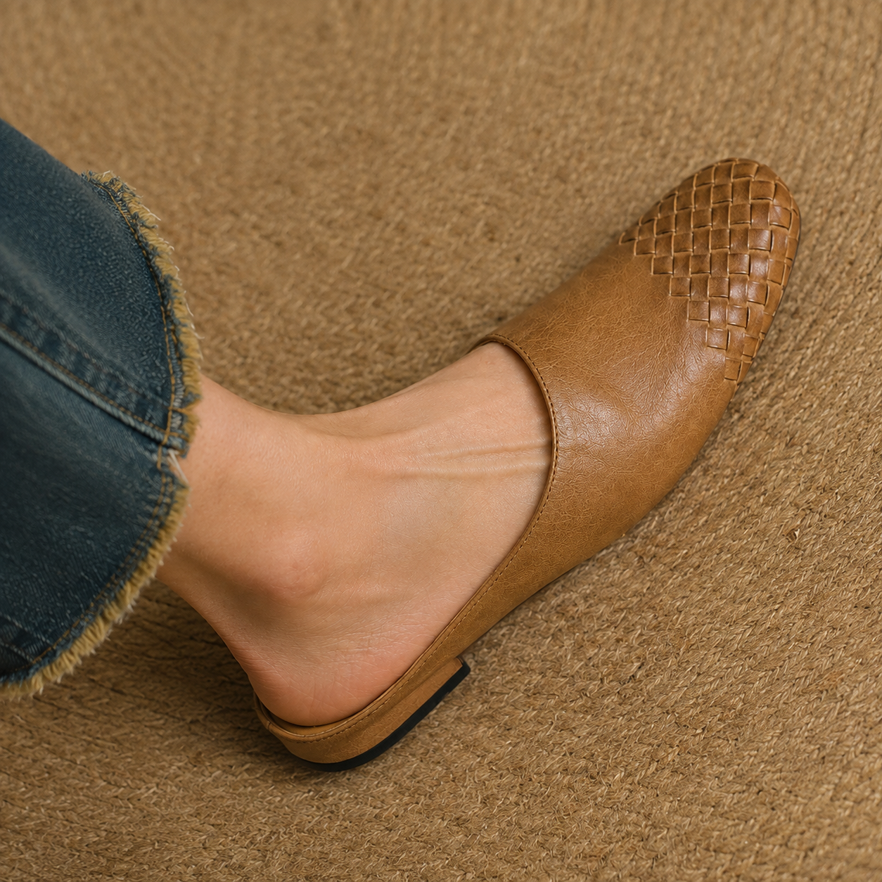 Sally | Woven Slip On Mules
