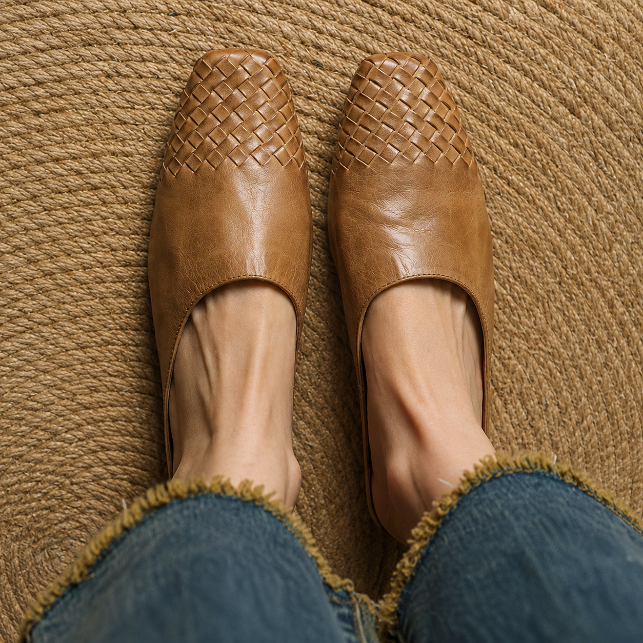 Sally | Woven Slip On Mules