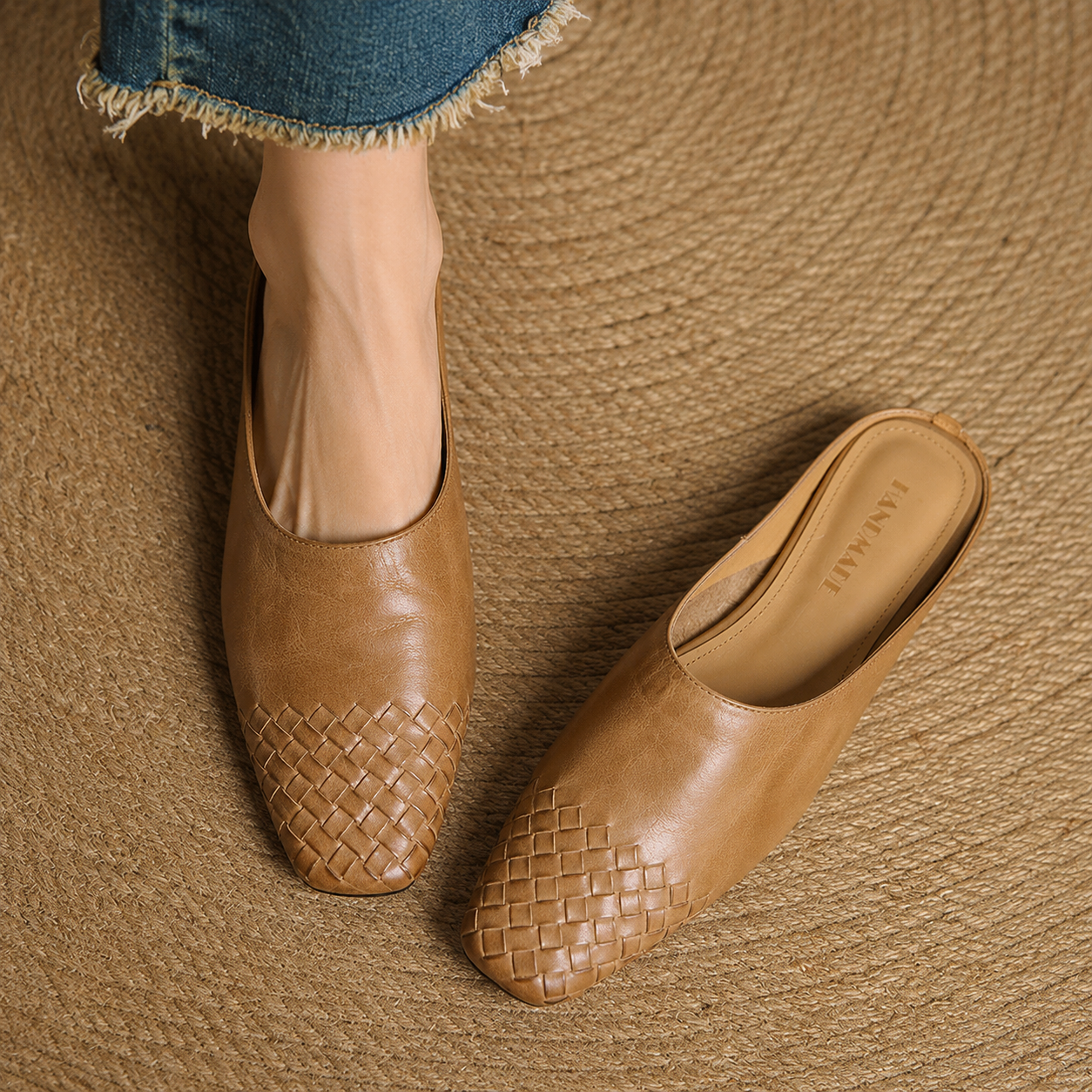 Sally | Woven Slip On Mules