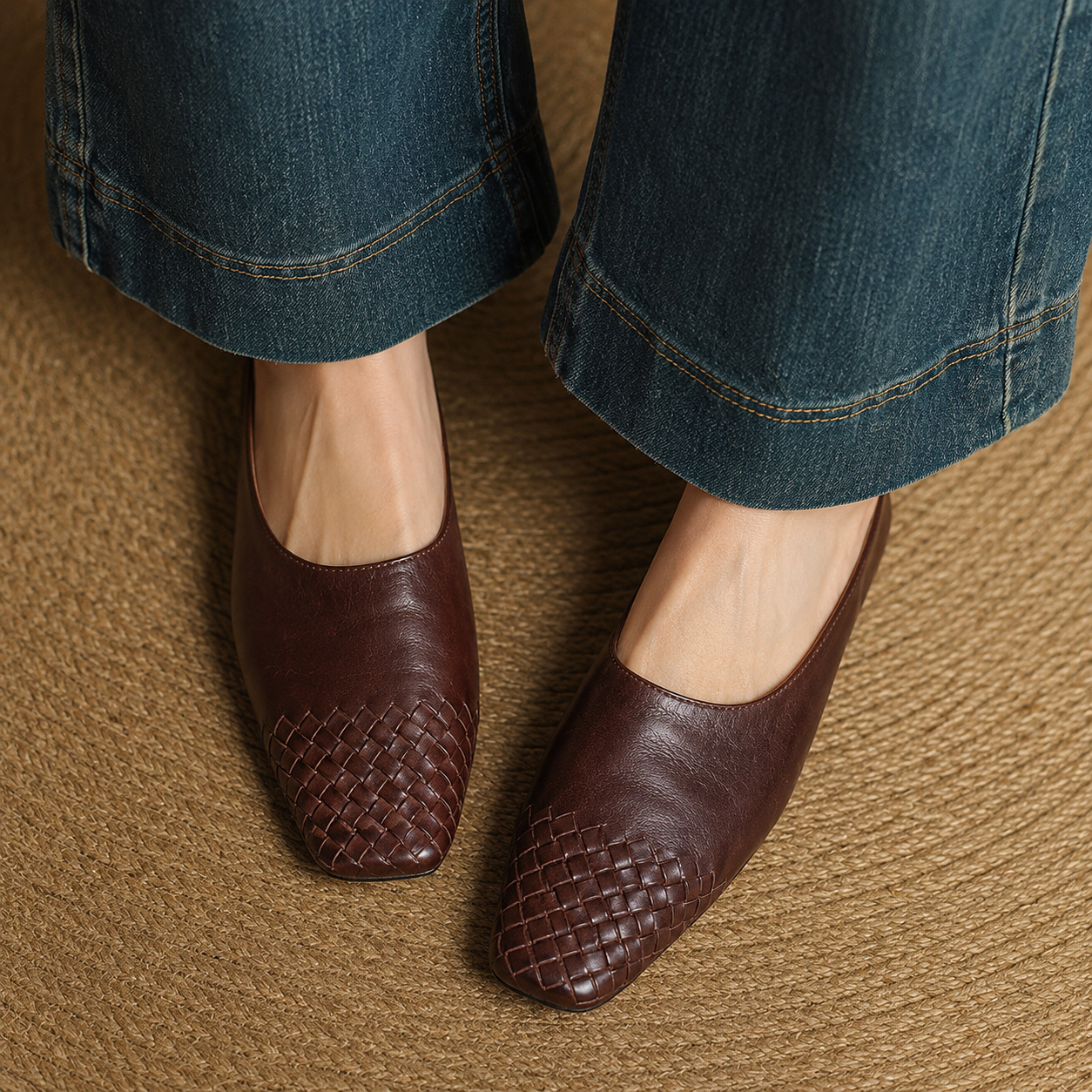 Sally | Woven Slip On Mules
