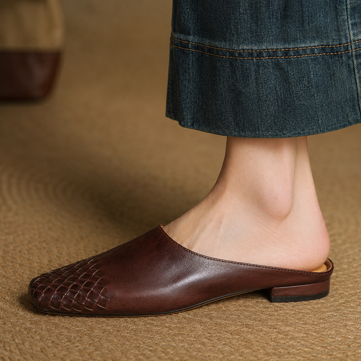 Sally | Woven Slip On Mules