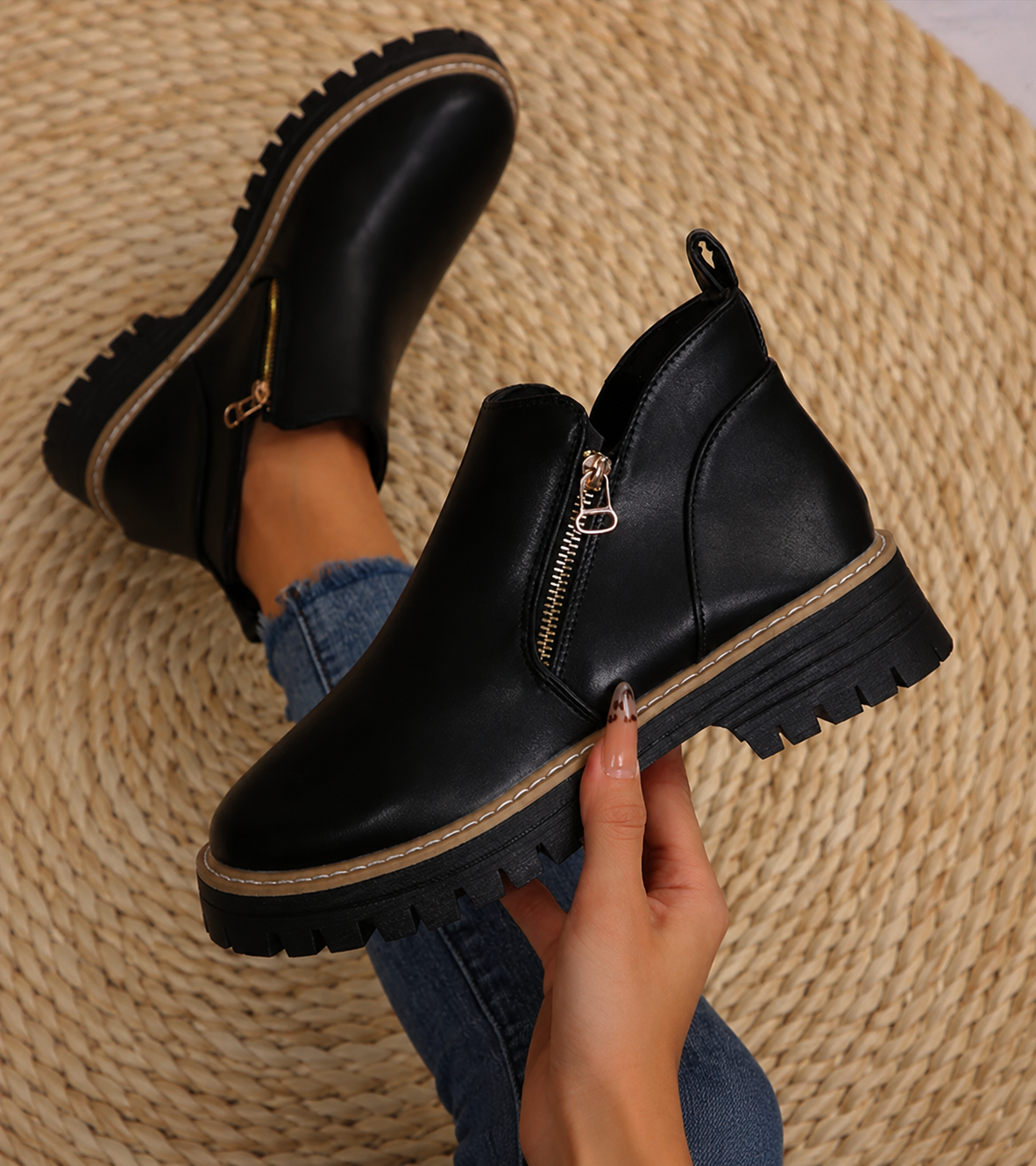 Shelley | Comfortable Zip Ankle Boots