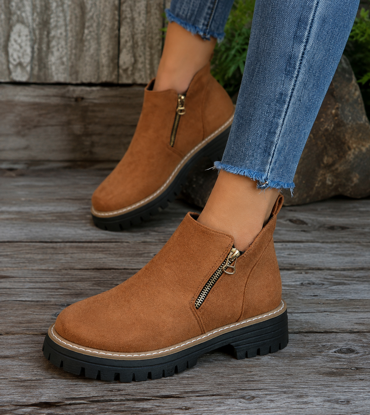 Shelley | Comfortable Zip Ankle Boots