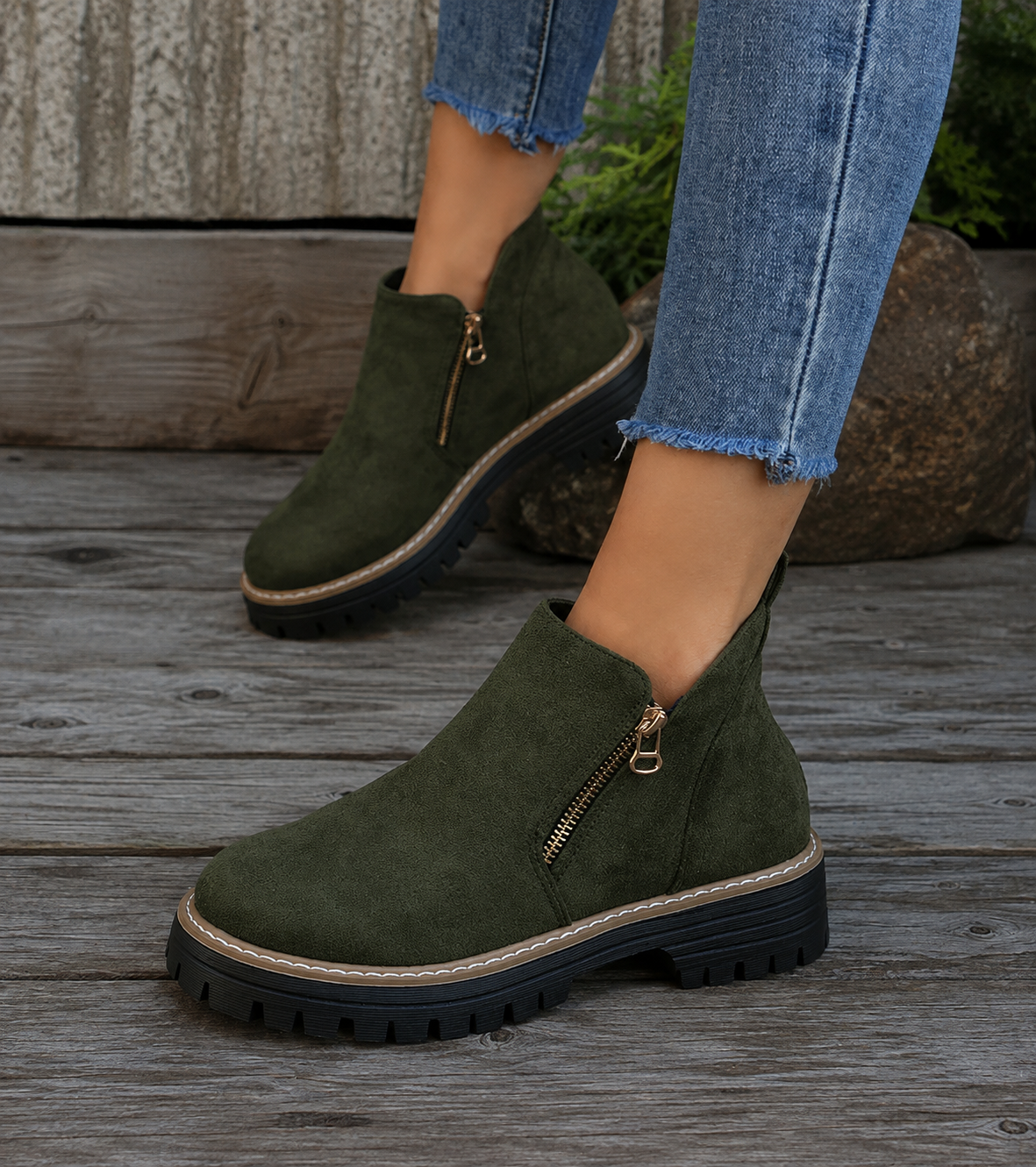 Shelley | Comfortable Zip Ankle Boots