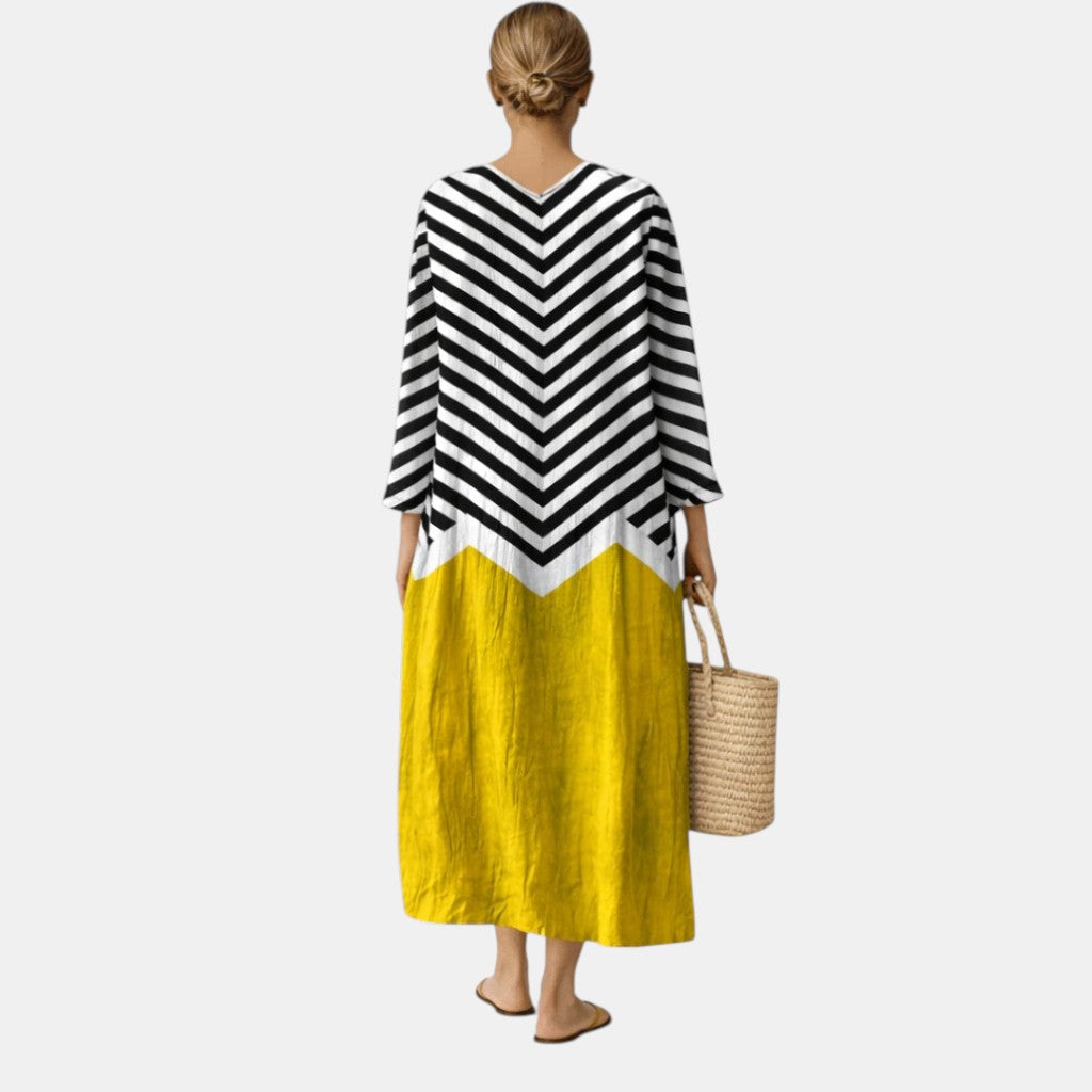 Marietta | Chevron Colour Block Maxi Dress