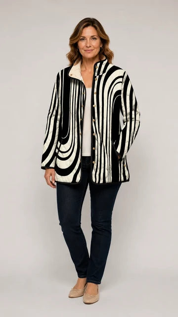 Soraya | Casual Quilted Jacket with Abstract Geometric Design