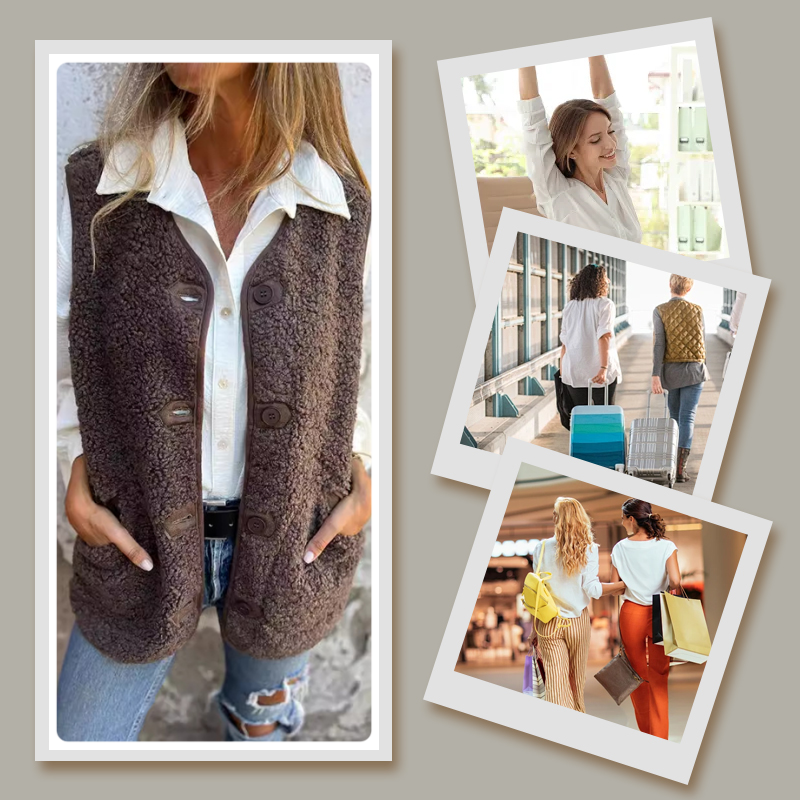 Women's Autumn Button-Front Short Warm Vest