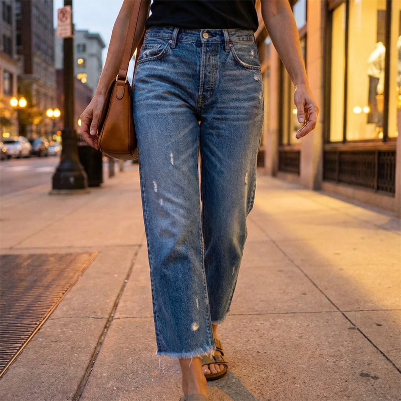 Pauline | Retro Cropped Straight Jeans
