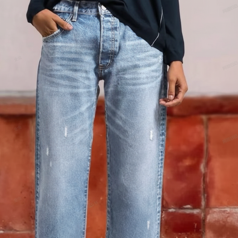 Pauline | Retro Cropped Straight Jeans