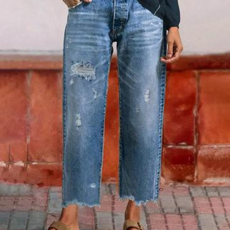 Pauline | Retro Cropped Straight Jeans