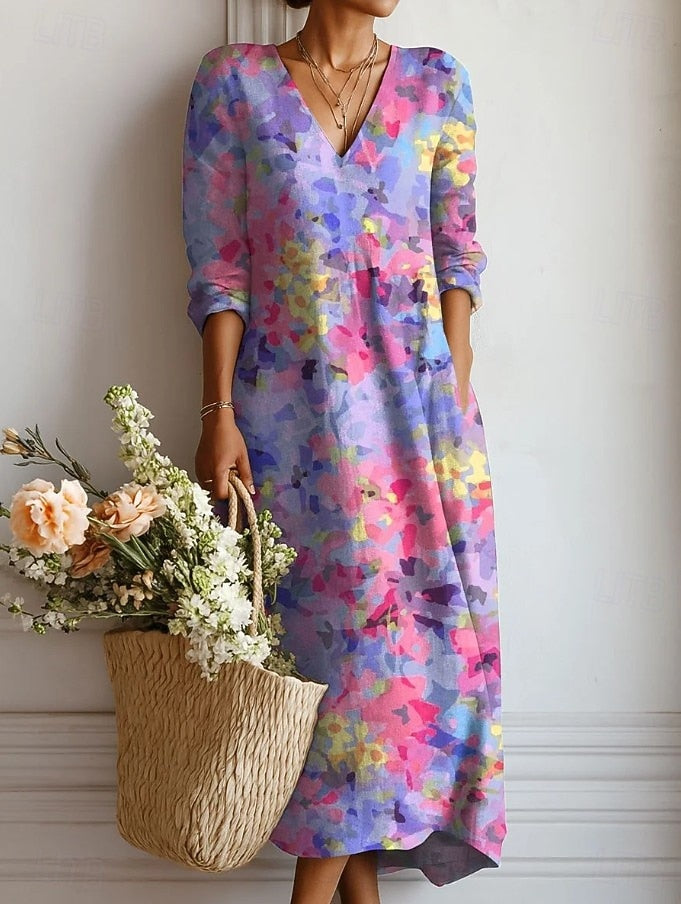 Petra | Bohemian Watercolour Maxi Dress