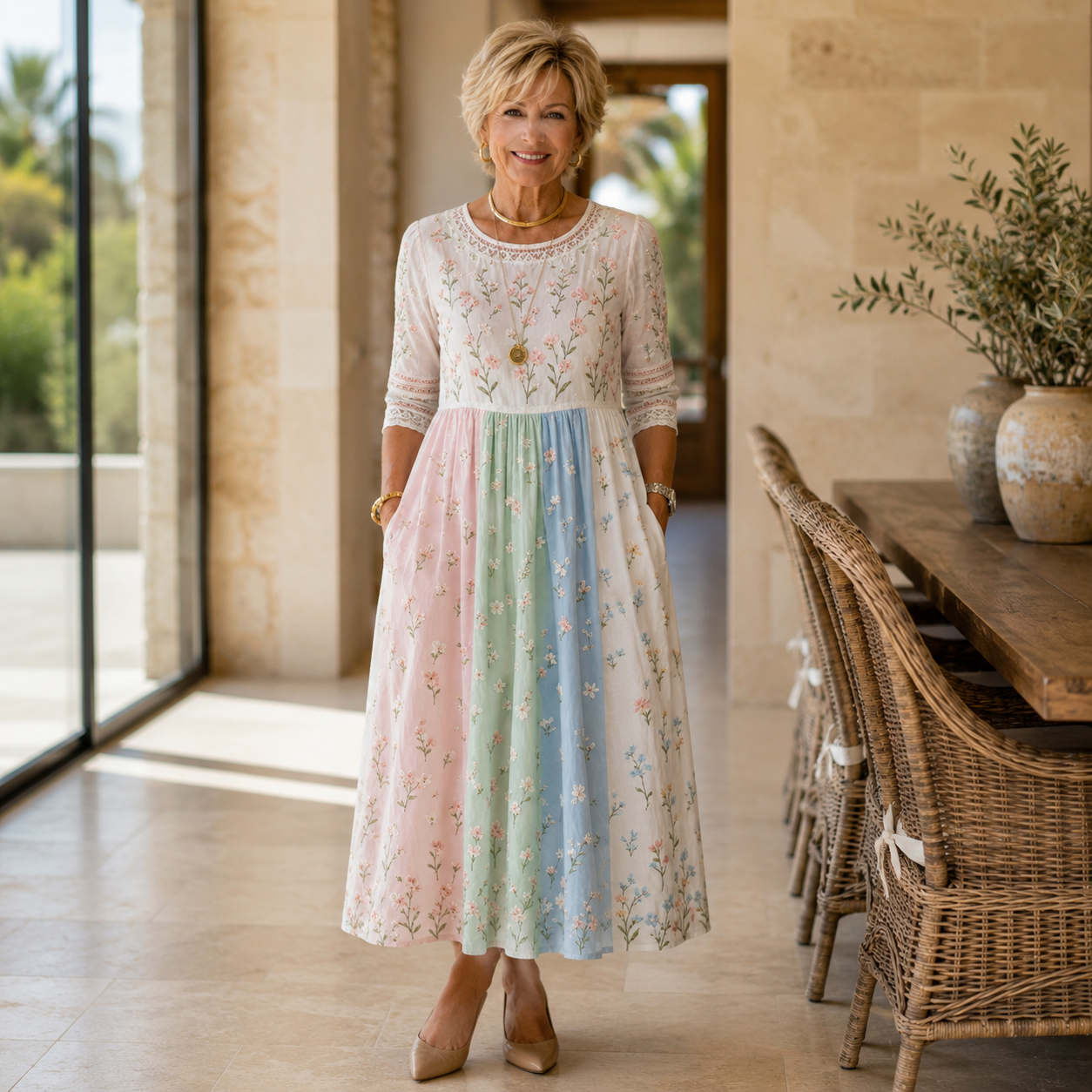 Faye | Floral Pocket Midi Dress