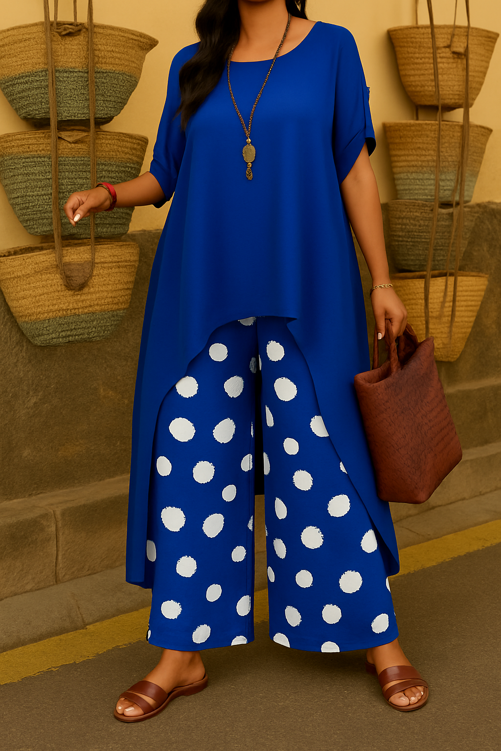 Coordinato • Cotone • Casual elegante con pantaloni a palazzo 🌿 — Isabella