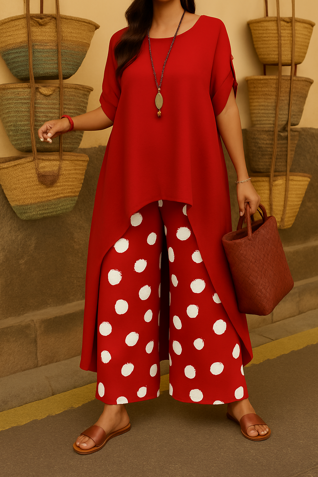 Coordinato • Cotone • Casual elegante con pantaloni a palazzo 🌿 — Isabella