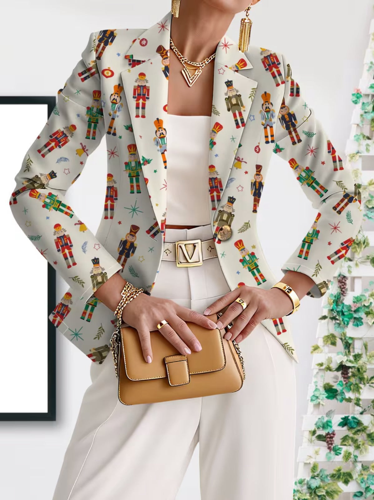 Vivenne | Nutcracker Print Blazer