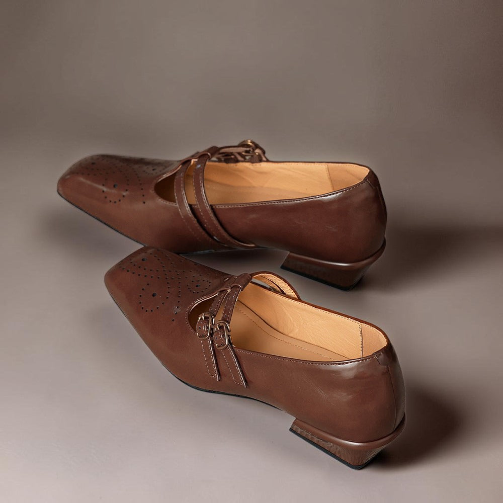 Marisol | Brogued Dual Strap Mary Jane Pump