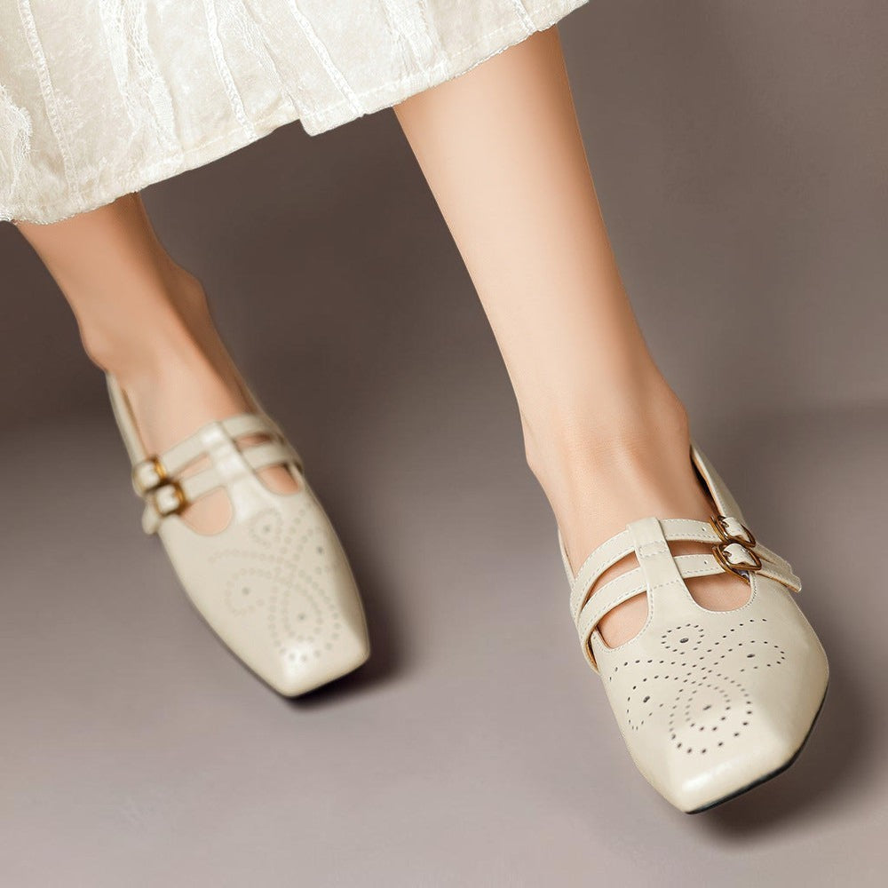 Marisol | Brogued Dual Strap Mary Jane Pump