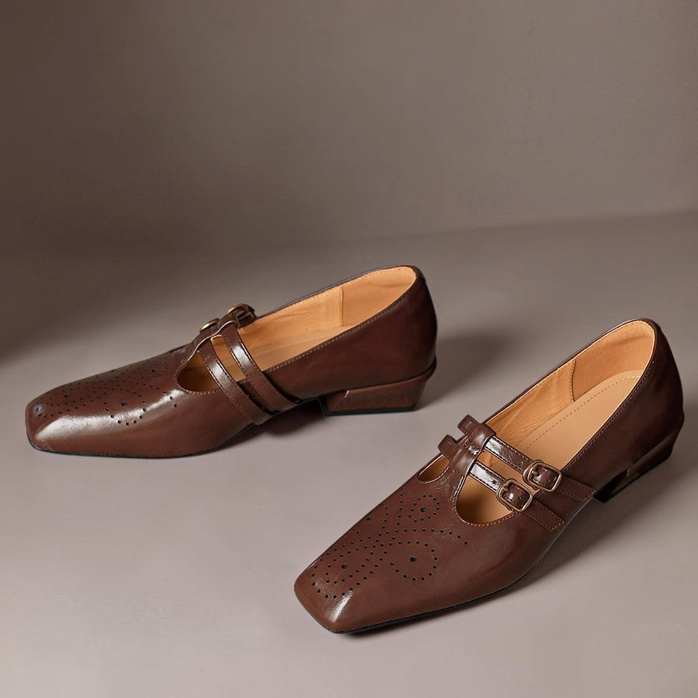 Marisol | Brogued Dual Strap Mary Jane Pump