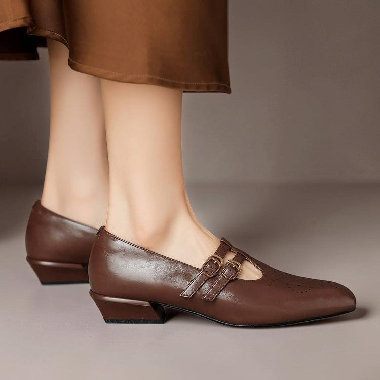 Marisol | Brogued Dual Strap Mary Jane Pump