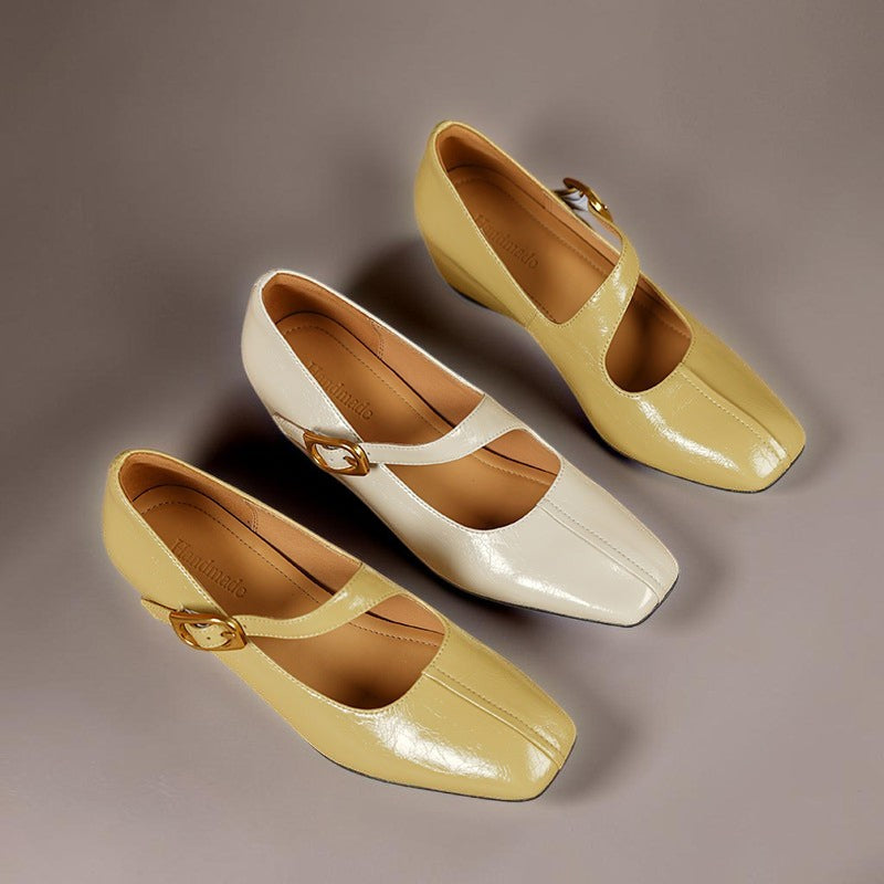 Viora | Leather Mary Jane Heels