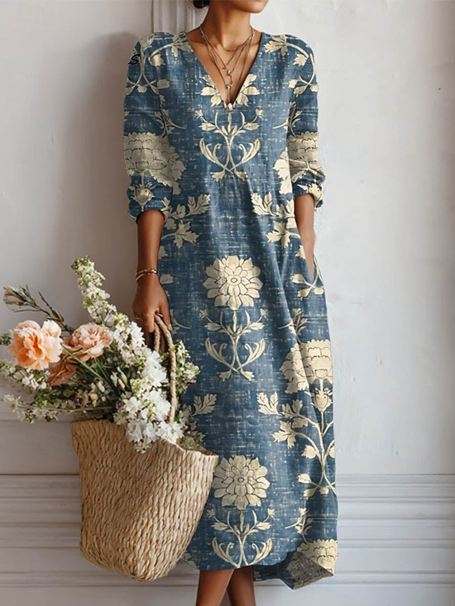 Halina | Floral Bohemian Maxi Dress