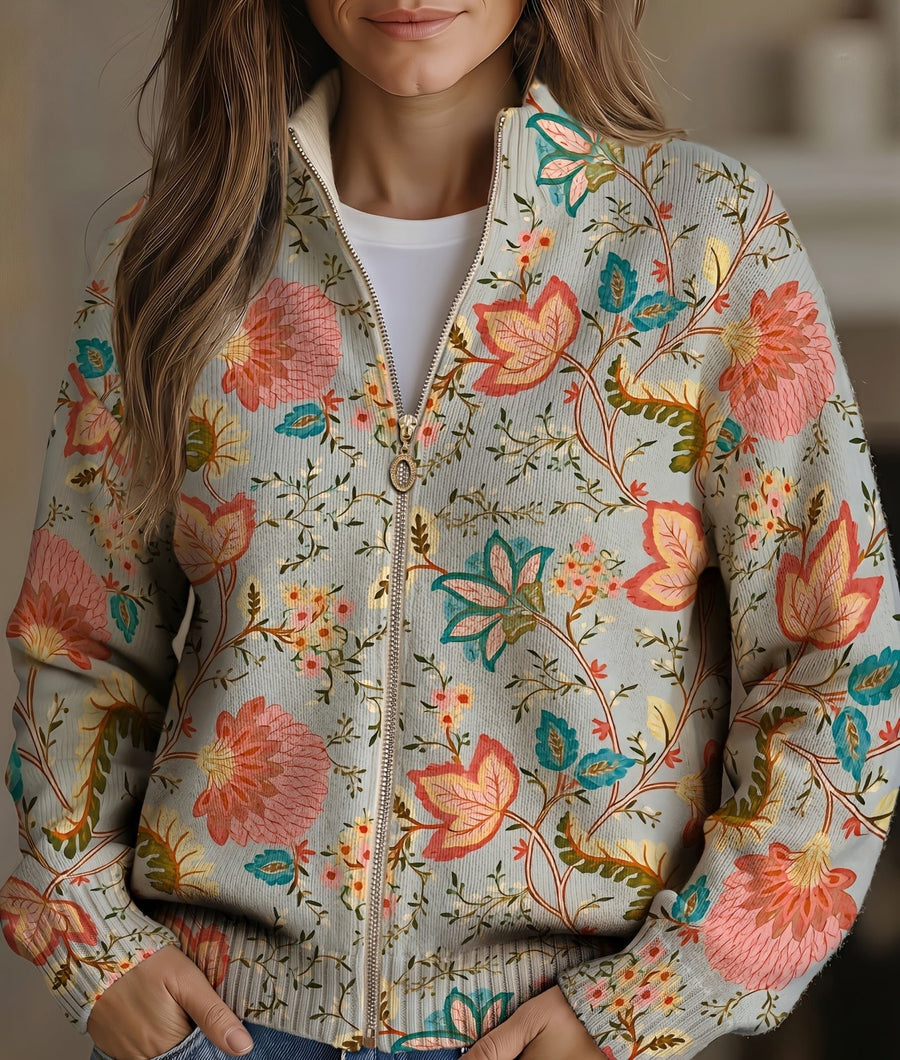 Xanthe | Vintage Floral Garden Print Cardigan