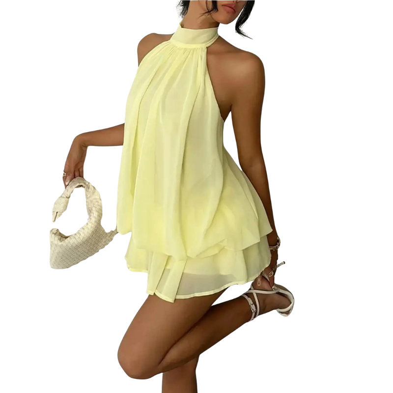 Gayle™ – Stylish Tie Back Mini Dress